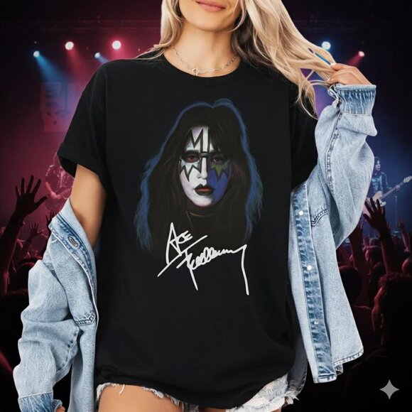 Ace Frehley Tribute Vintage Tee Retro Rock Legend Memorial T-Shirt 70s Music Fan - Picture 1 of 5